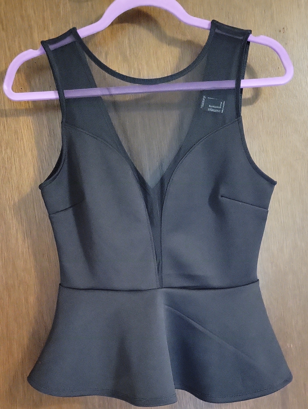 Forever 21 Black Top with Mesh Trim